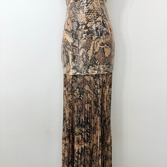 Rebecca Vallance Bellis Strapless Gown Sequin Animal Print Maxi Dress 8 (US4)NWT - Picture 6 of 14